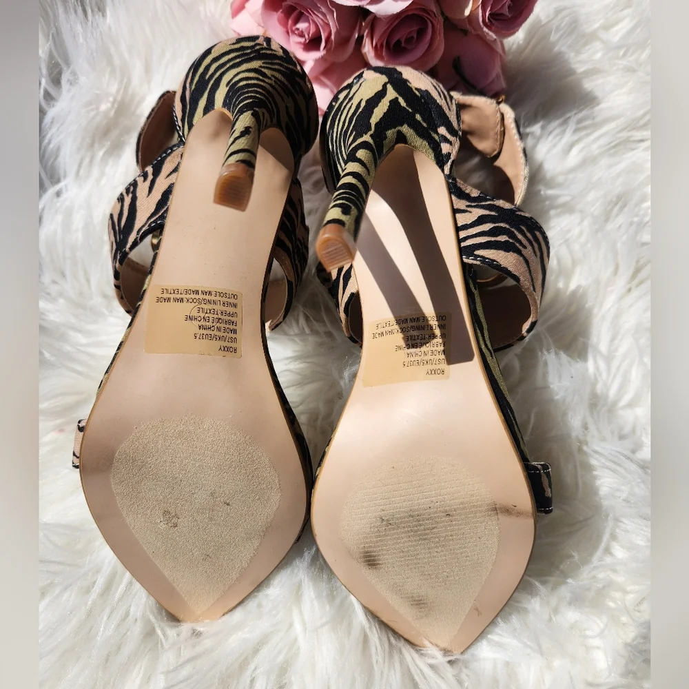 Roxxy LIMITED EDITION Animal Printed Size 7 Women's Stiletto Heels - Picture 9 of 9